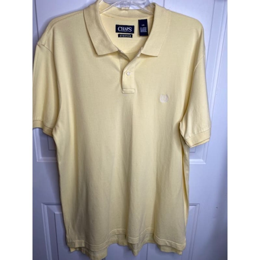 Chaps Men's Polo Yellow Shirt Sz Large
